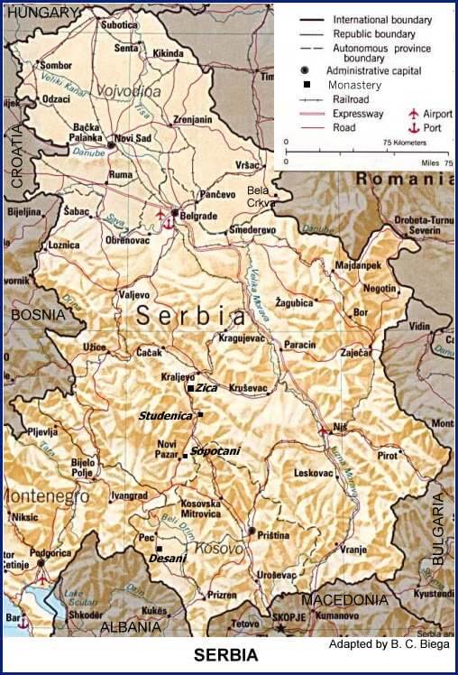 serbien karte